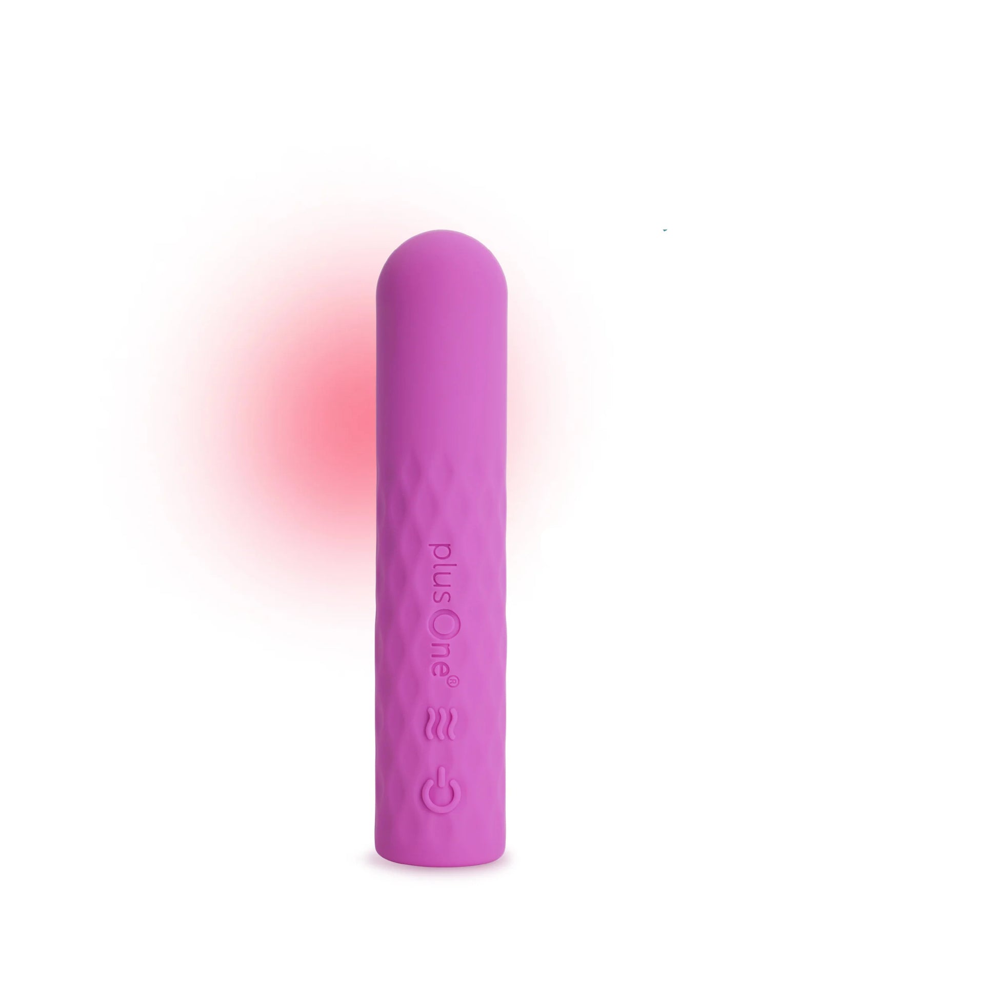 Mini vibrador de bala de silicona rosa suave y discreto con control de un solo botón.