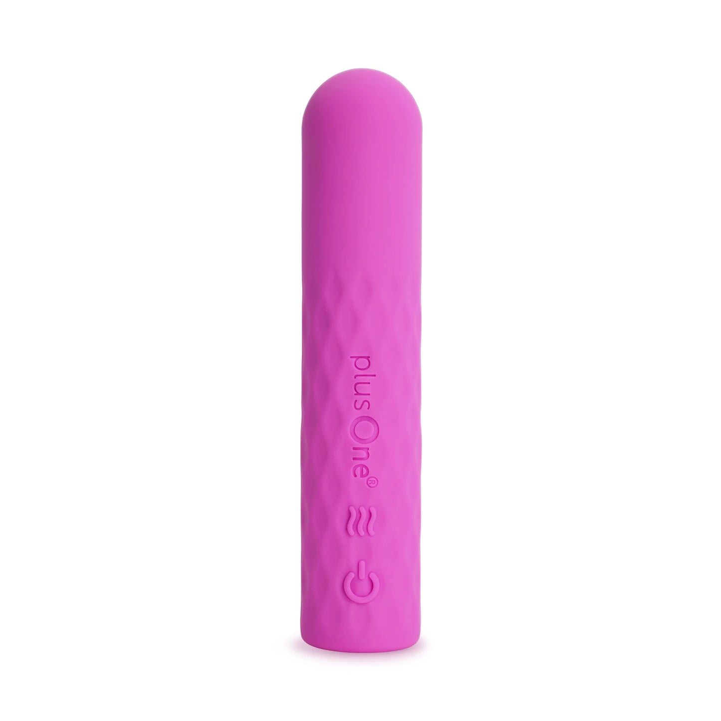 Mini vibrador de bala de silicona rosa suave y discreto con control de un solo botón.